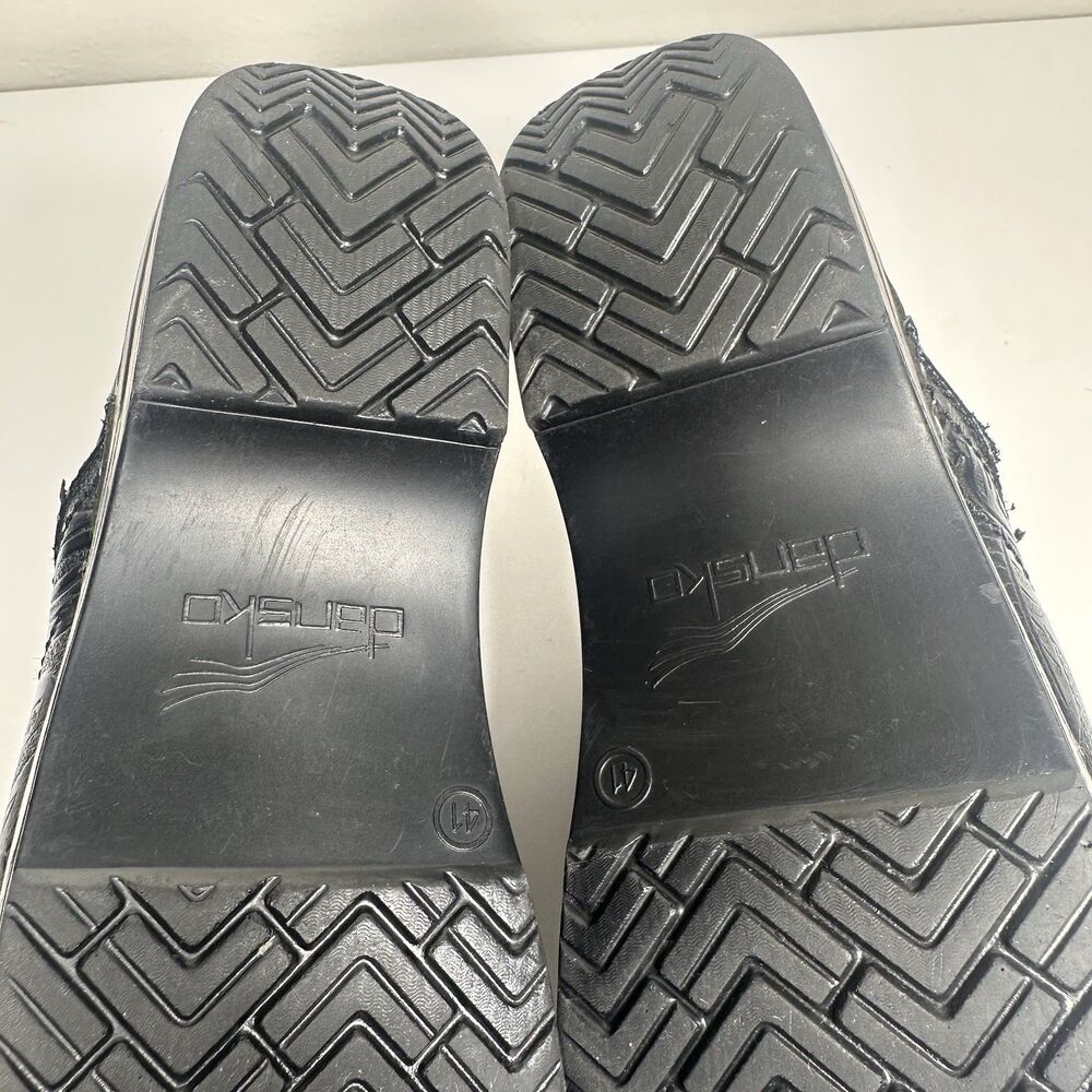 Dansko Professional Black Leather Tooled Embossed Clog Women’s Sz 41 US 10.5-11 - Picture 10 of 11